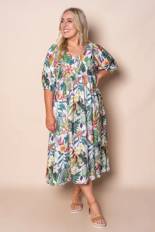 Carmel Midi Dress in Green Multi sold by Always Alice