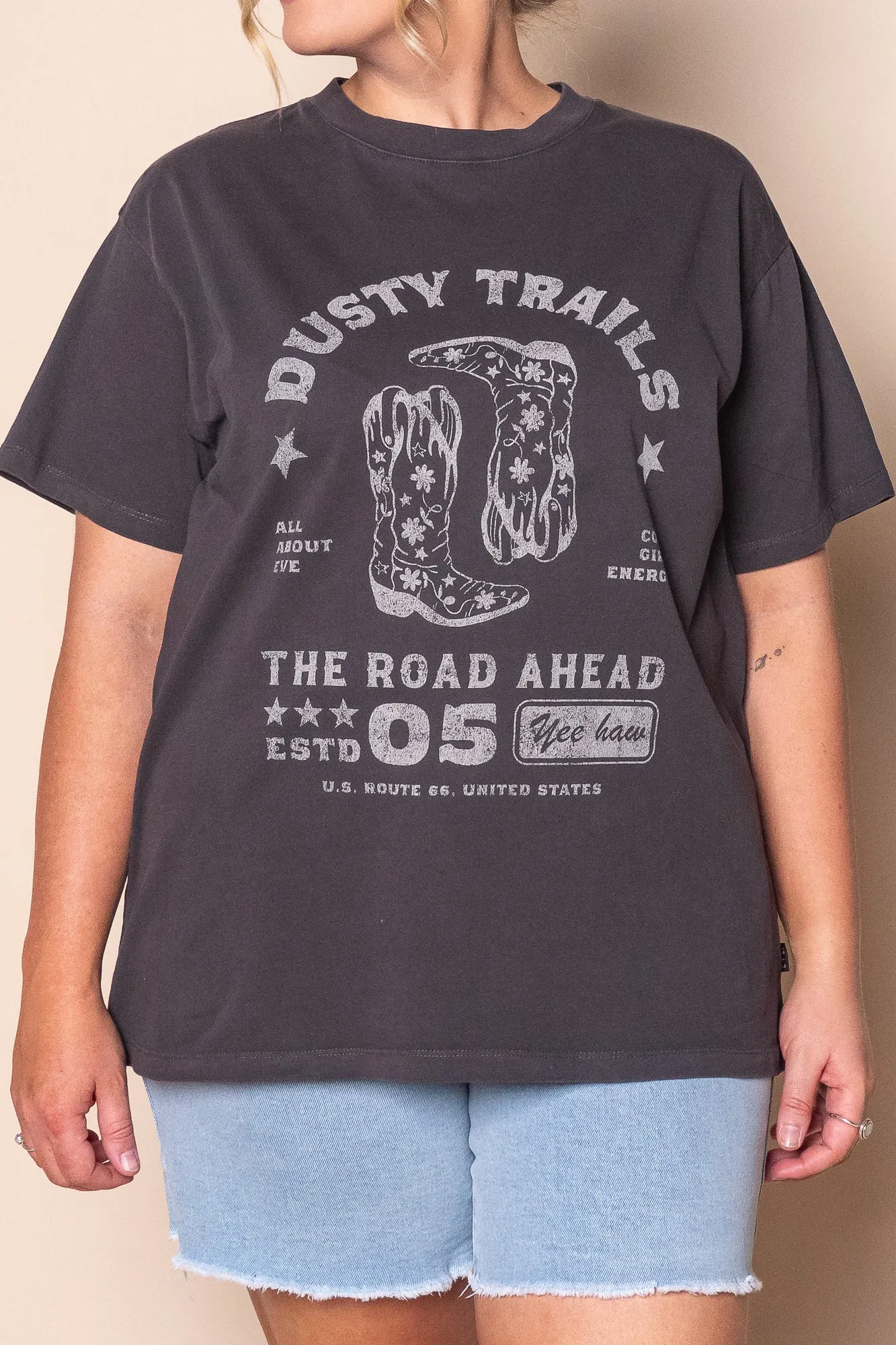 Dusty Trails Relaxed Tee in Washed Black - All About Eve sold by Always Alice product image thumbnail 2