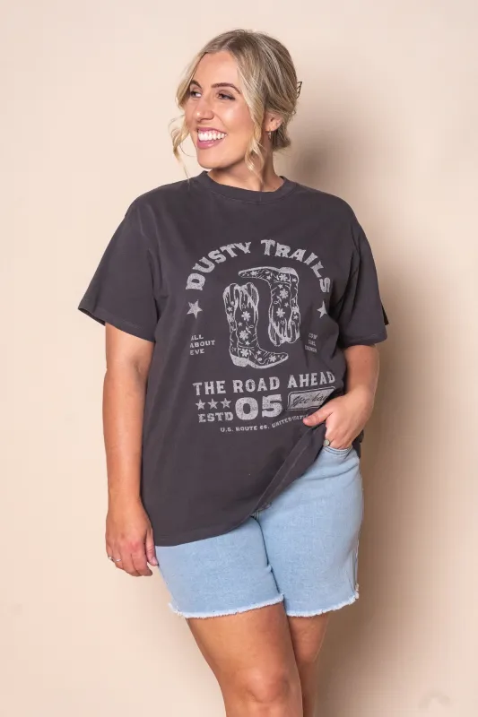 Dusty Trails Relaxed Tee in Washed Black - All About Eve made by All About Eve