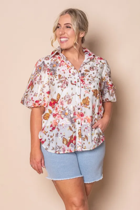 Steph Floral Top in White sold by Always Alice