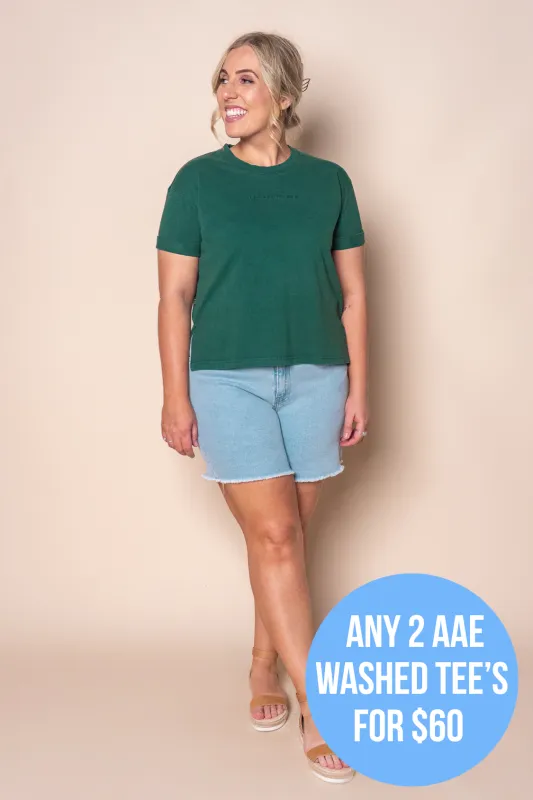 AAE Washed Tee in Forest Green - All About Eve sold by Always Alice
