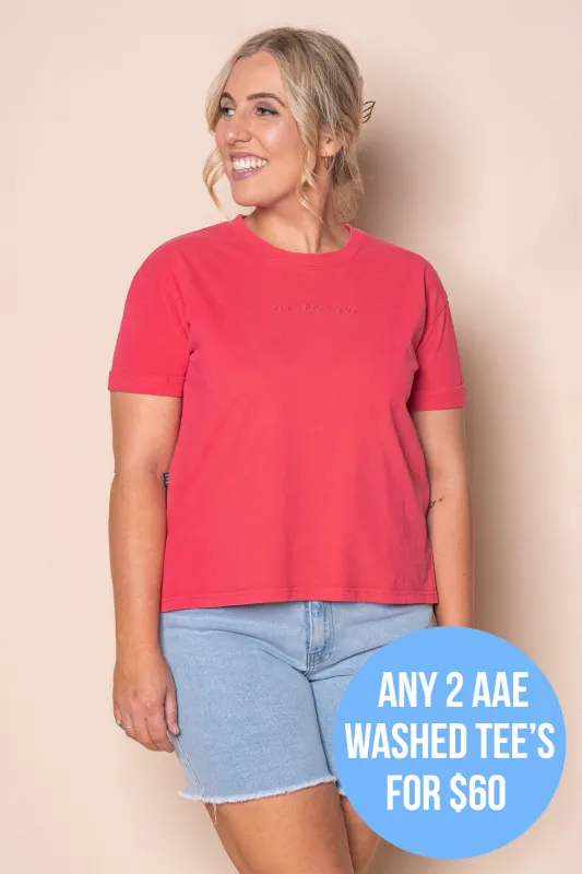 AAE Washed Tee in Berry - All About Eve sold by Always Alice