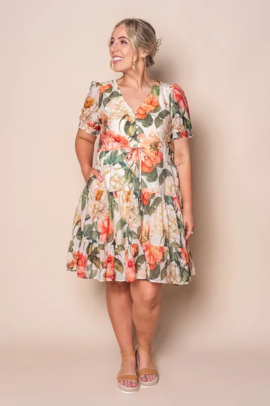 Ginger Floral Dress in Coral Multi sold by Always Alice