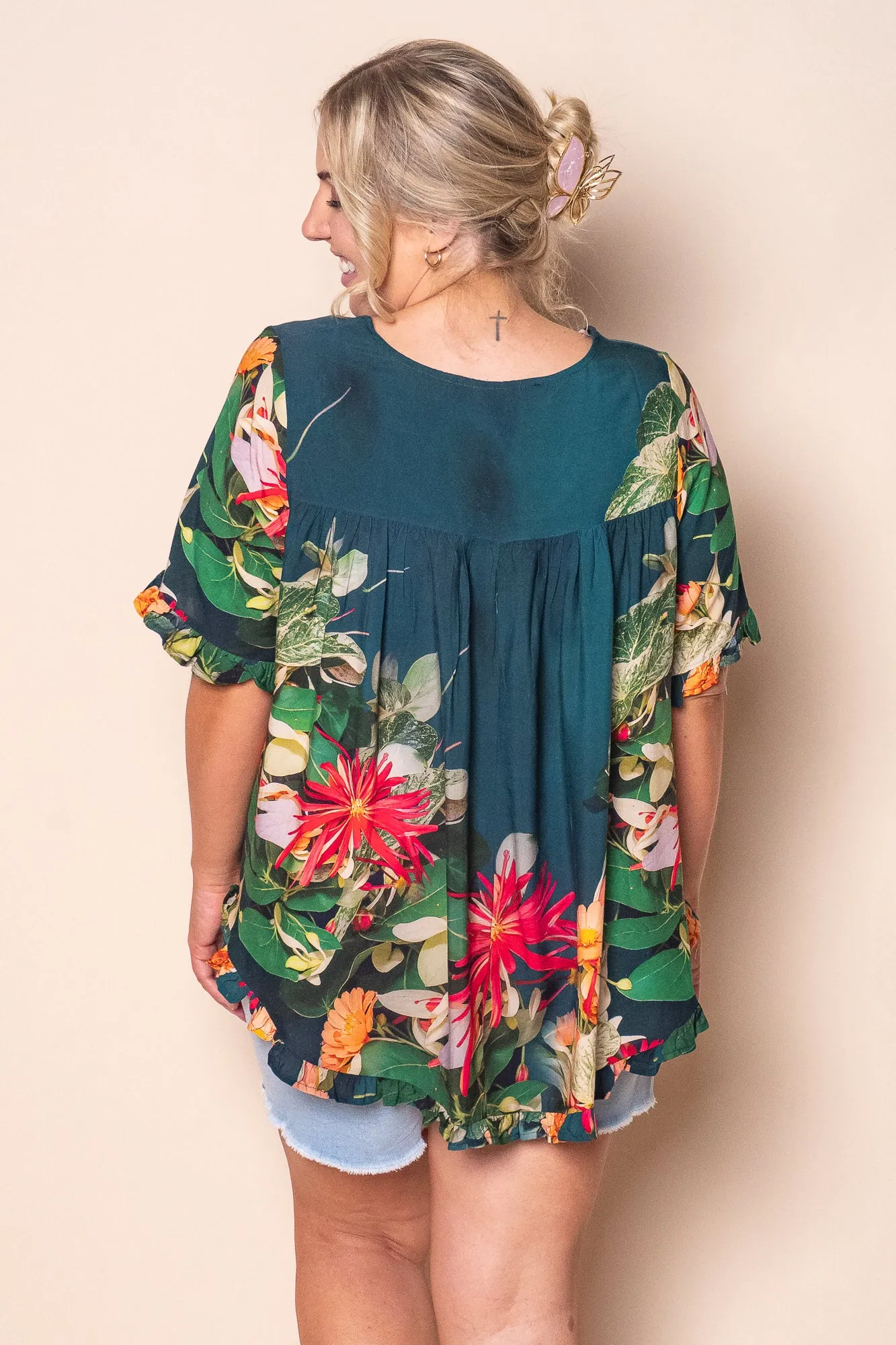 Lani Ruffle Top in Dark Teal sold by Always Alice product image thumbnail 5