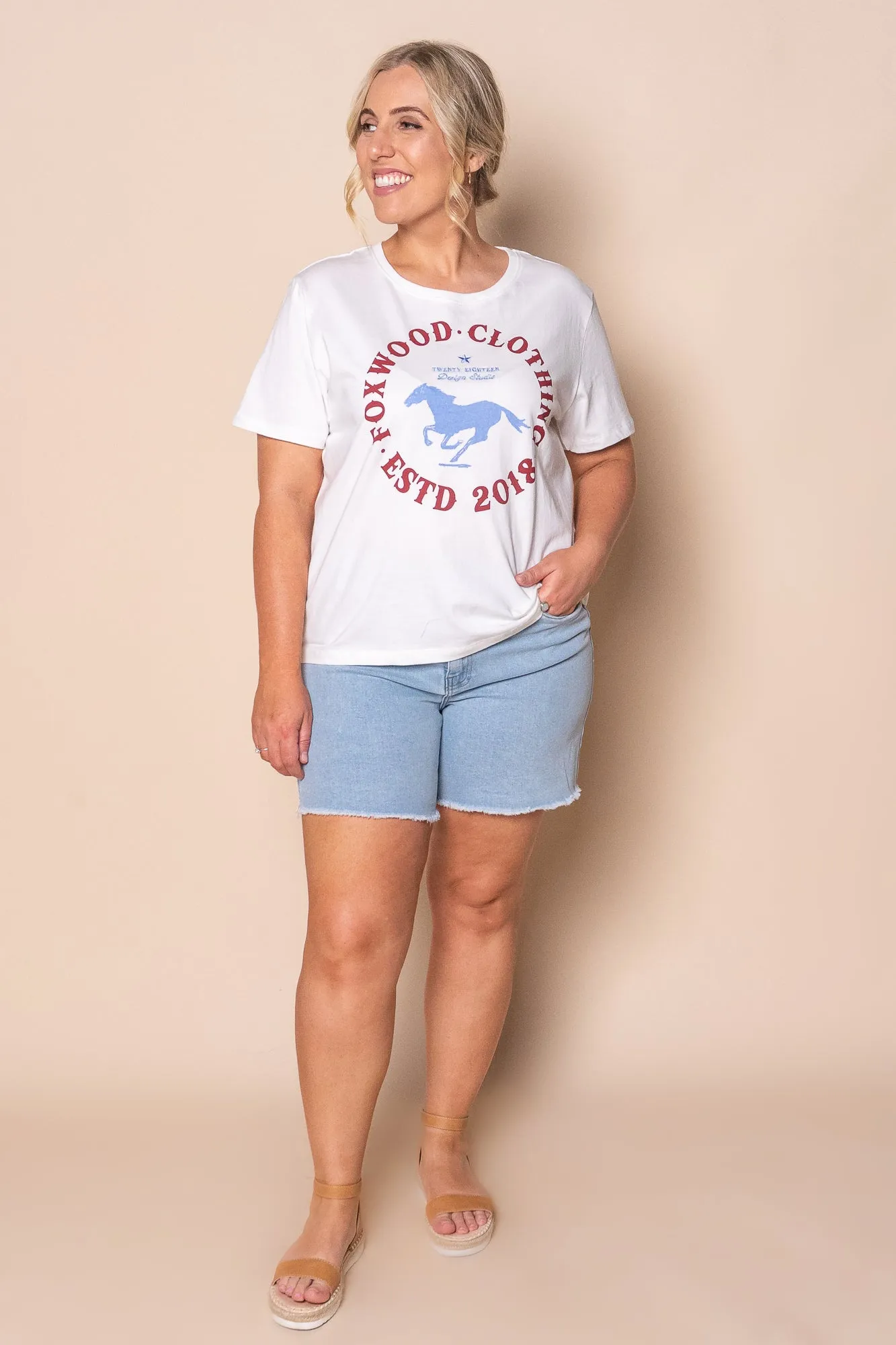 ESTD 2018 Tee in Vintage White - Foxwood sold by Always Alice product image thumbnail 3