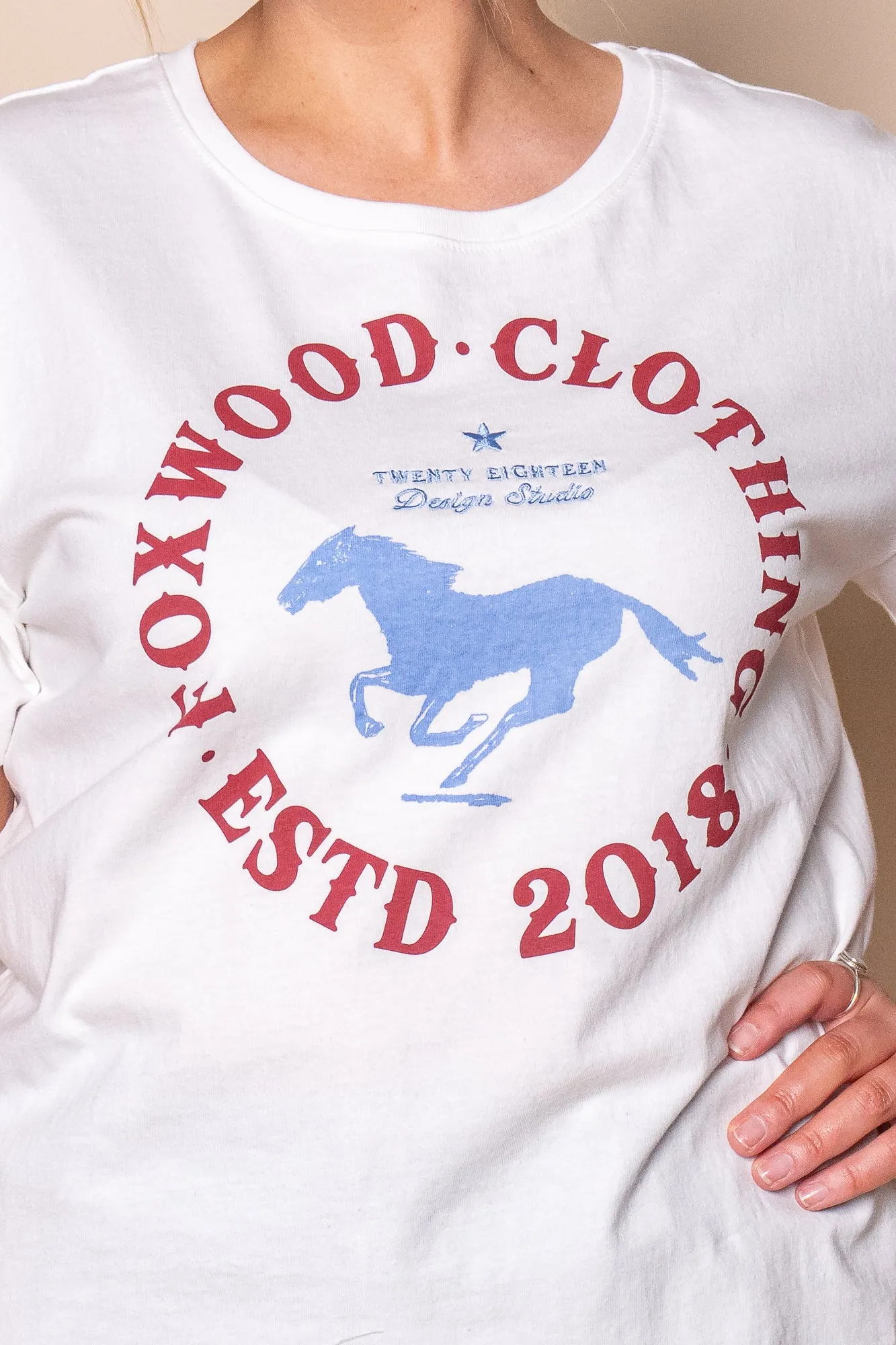 ESTD 2018 Tee in Vintage White - Foxwood sold by Always Alice product image thumbnail 4