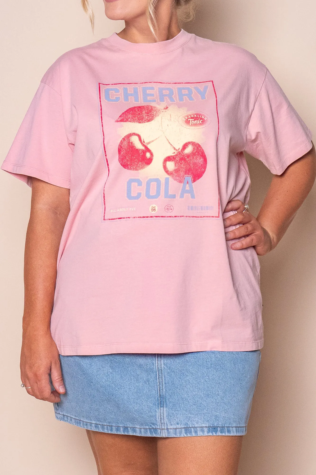Wild Cherry Relaxed Tee in Pale Pink - All About Eve sold by Always Alice product image thumbnail 2
