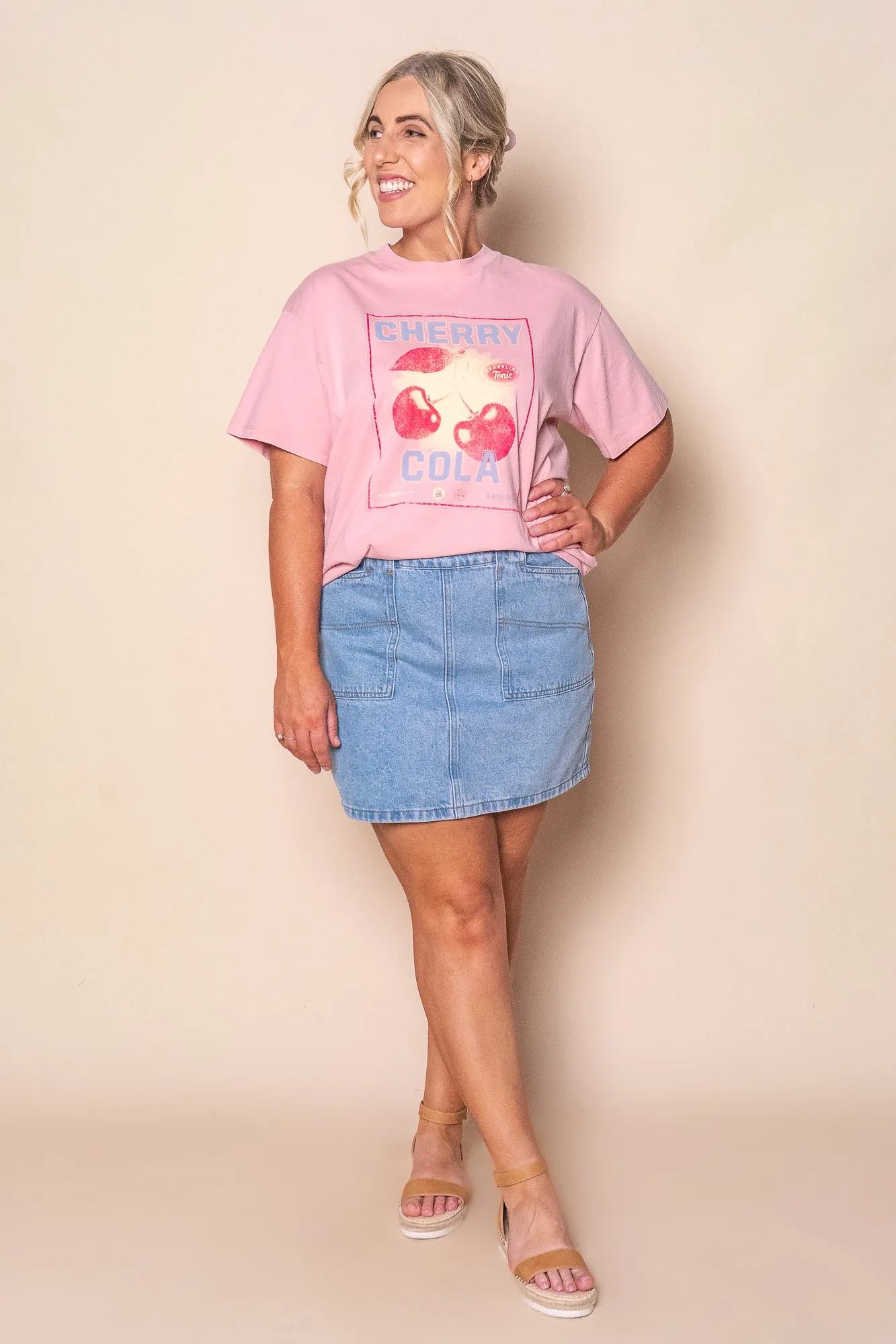Wild Cherry Relaxed Tee in Pale Pink - All About Eve sold by Always Alice product image thumbnail 3
