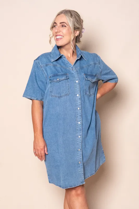 Sorcha Denim Dress in Light Blue - Foxwood made by Foxwood Clothing