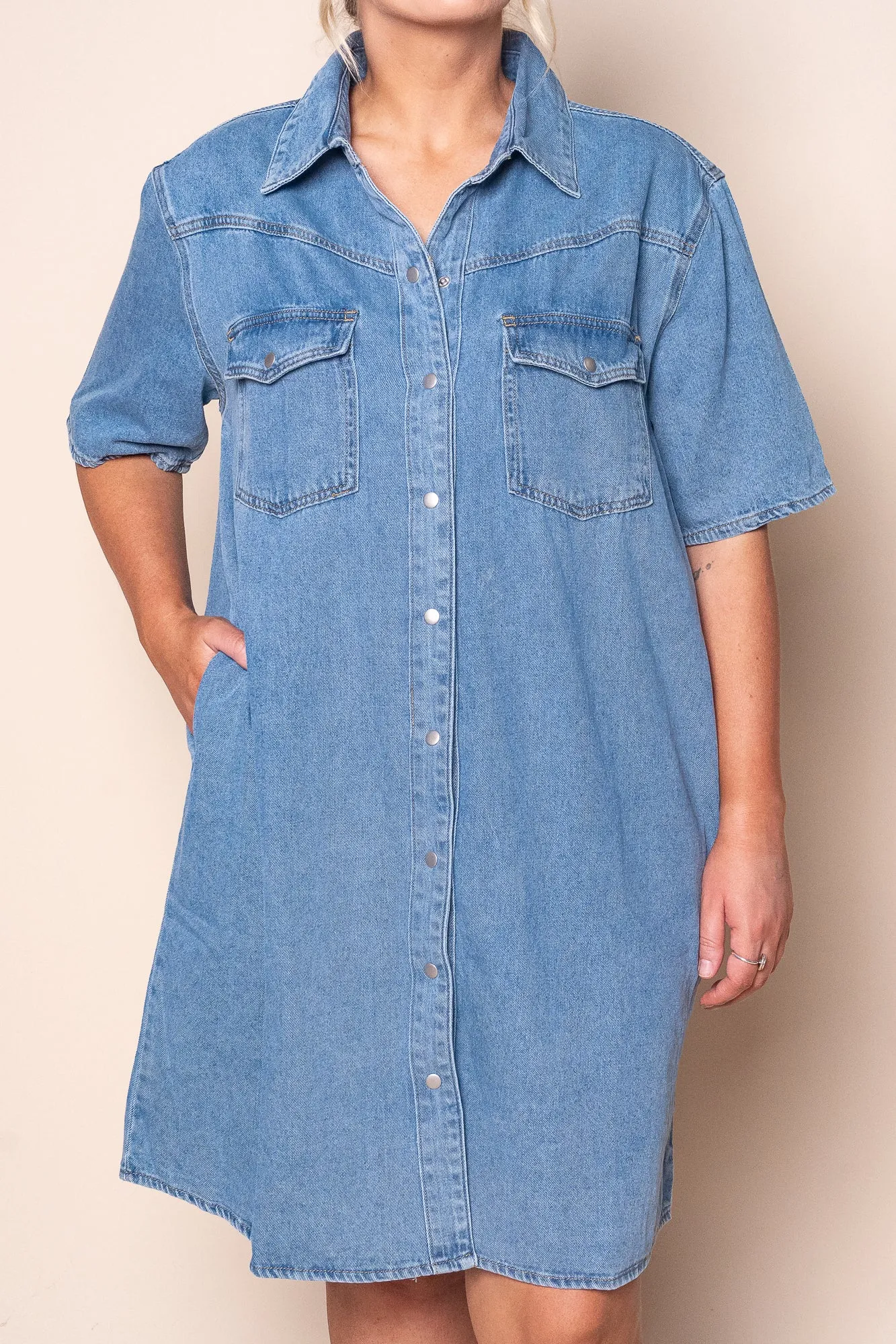 Sorcha Denim Dress in Light Blue - Foxwood sold by Always Alice product image thumbnail 3