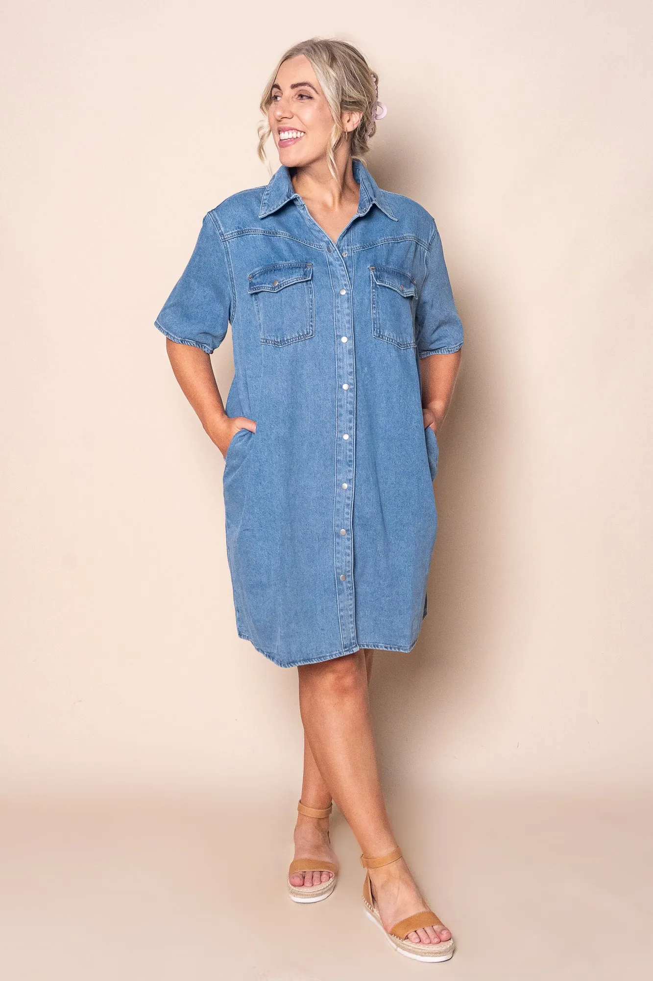 Sorcha Denim Dress in Light Blue - Foxwood sold by Always Alice product image thumbnail 2