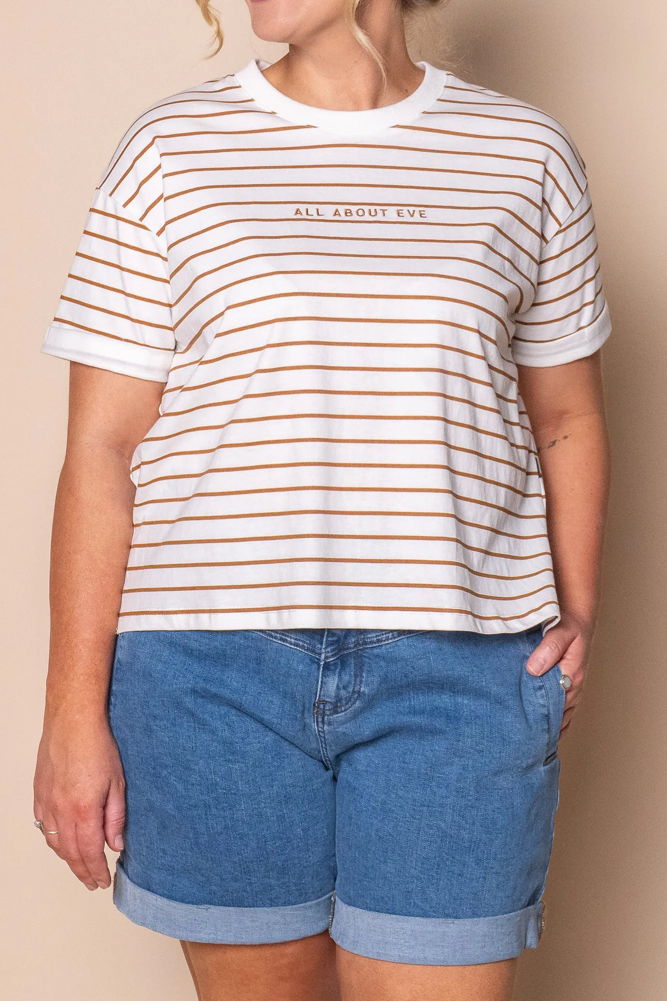AAE Washed Stripe Tee in Cinnamon - All About Eve sold by Always Alice product image thumbnail 3