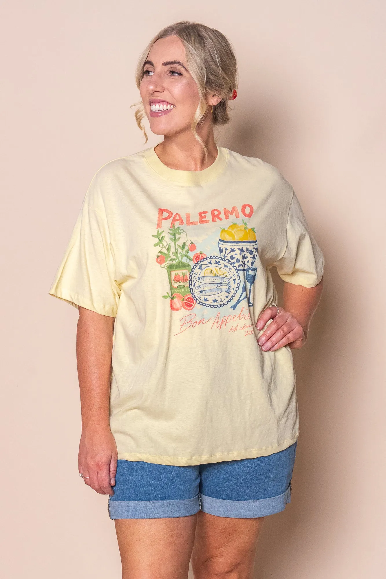 Palermo Relaxed Tee in Yellow - All About Eve sold by Always Alice