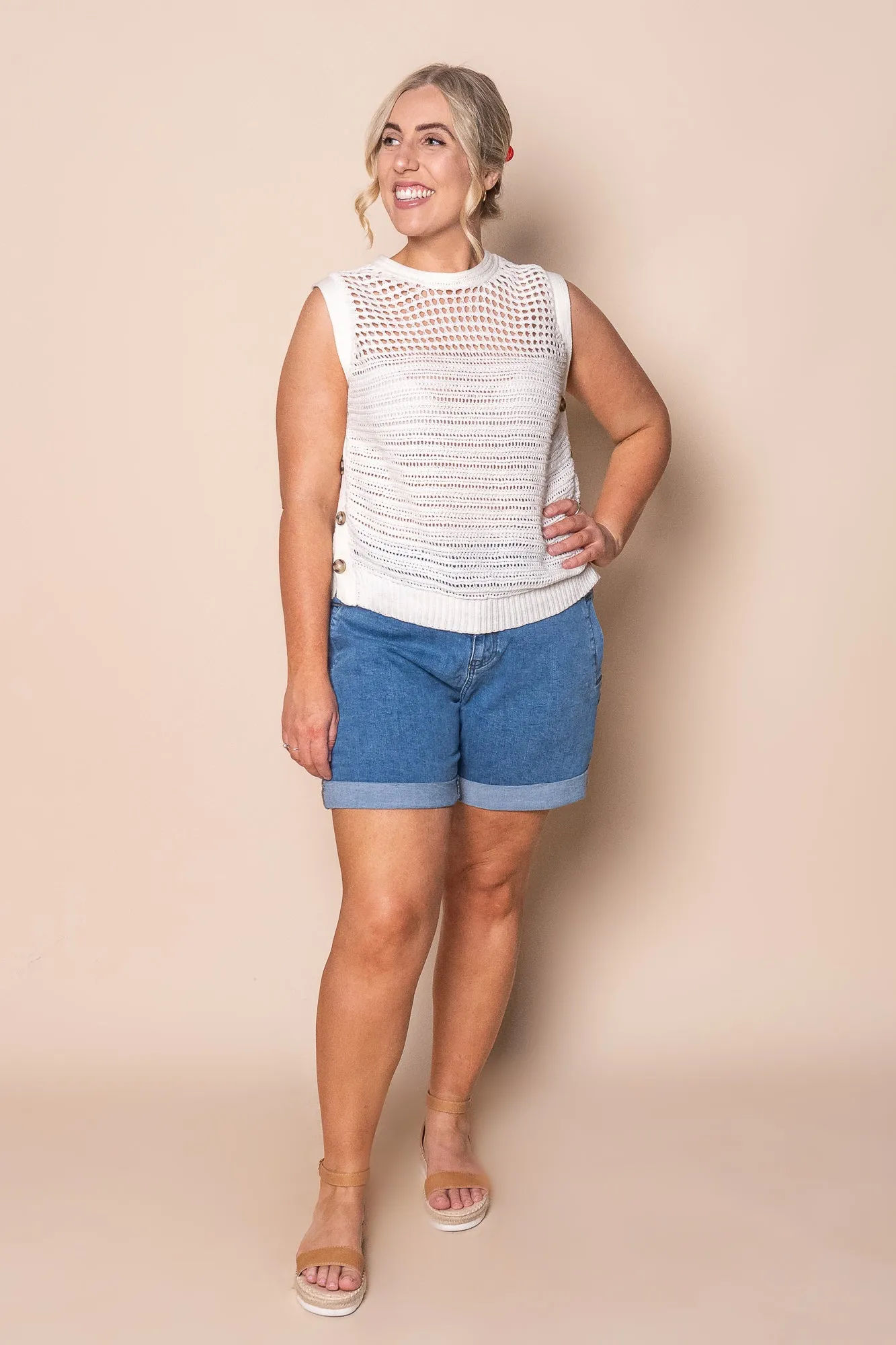 Chilli Knit Top in Vintage White - Foxwood sold by Always Alice