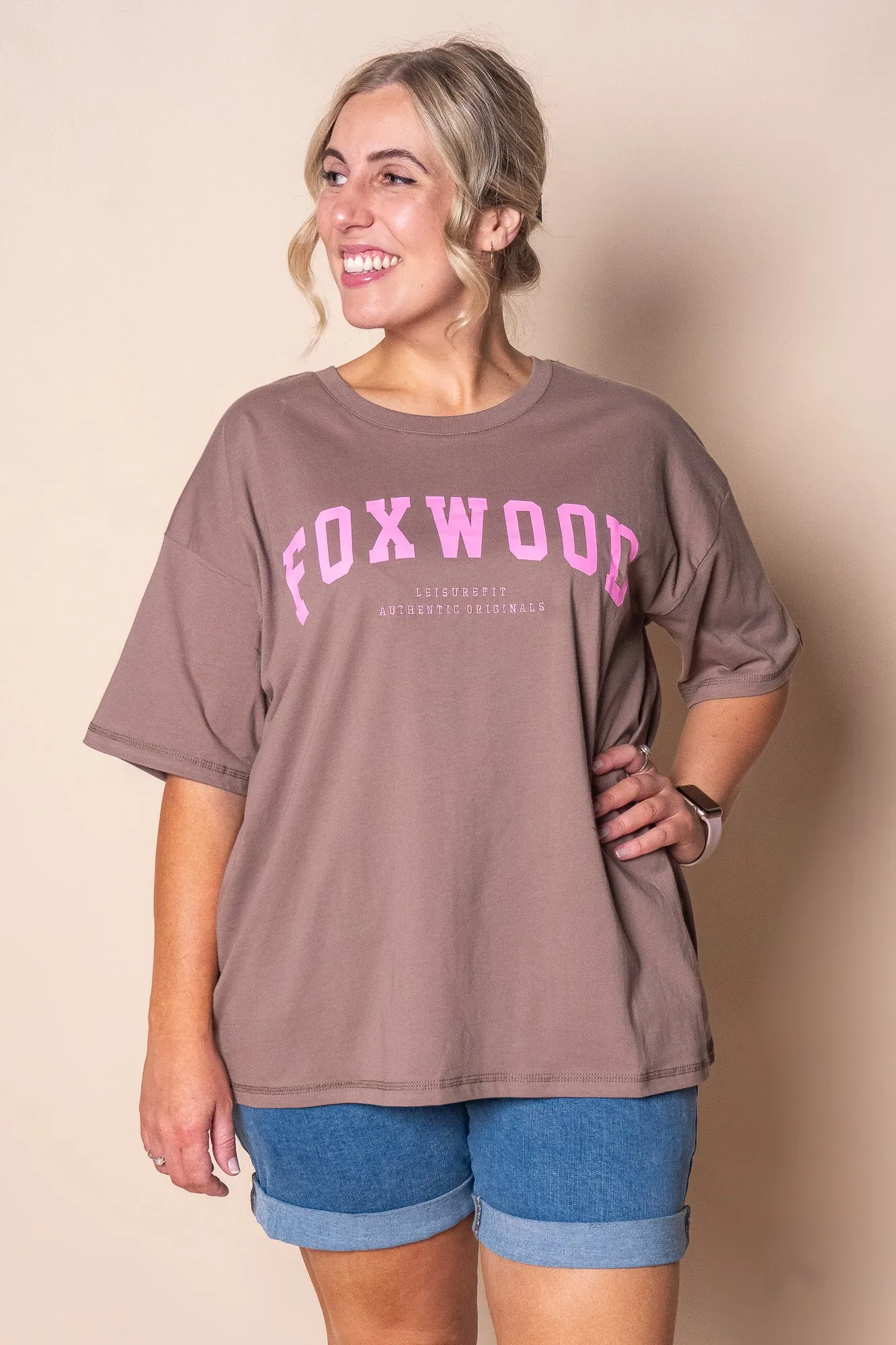 Interval Tee in Brown/Bright Pink - Foxwood sold by Always Alice