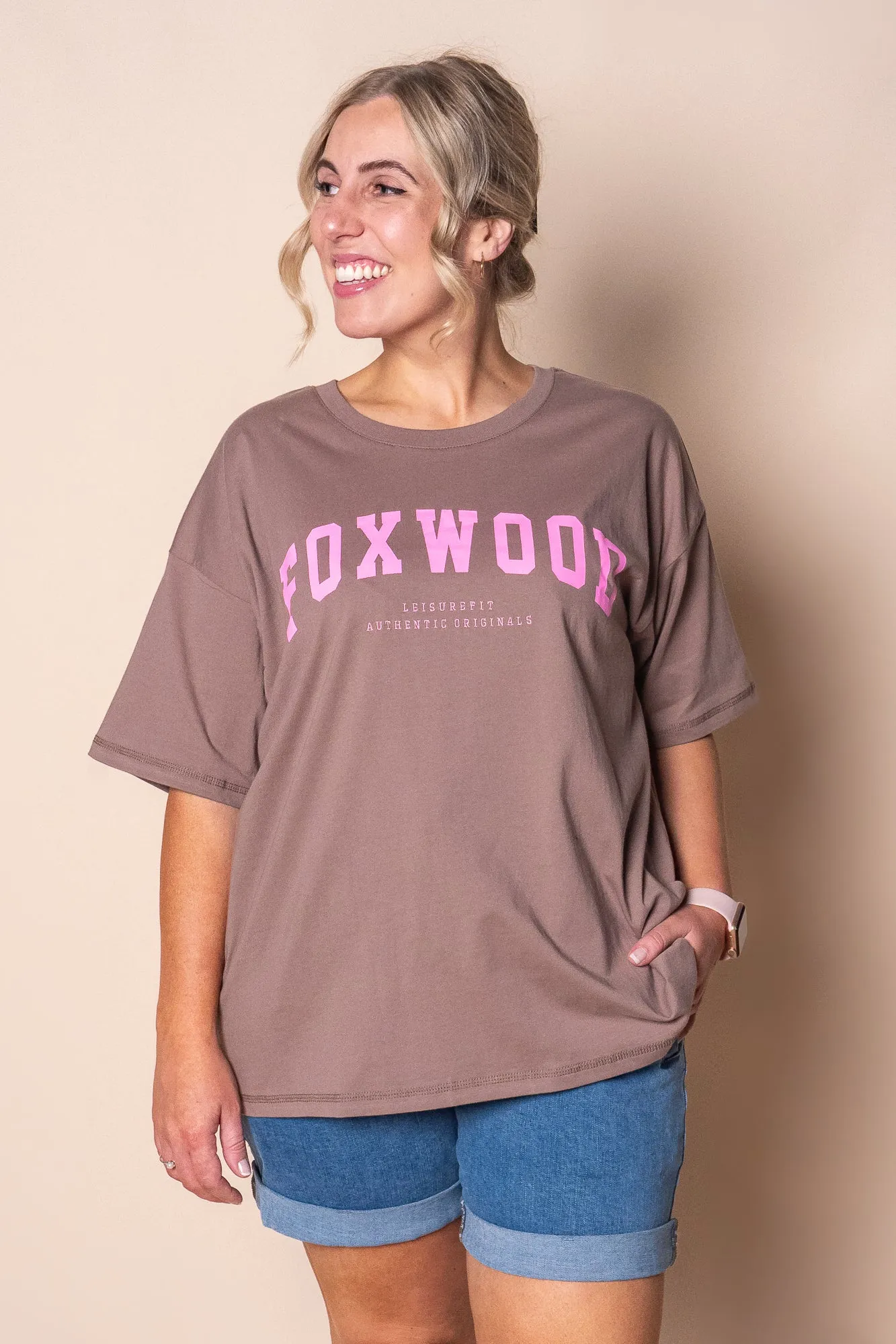 Interval Tee in Brown/Bright Pink - Foxwood sold by Always Alice product image thumbnail 3