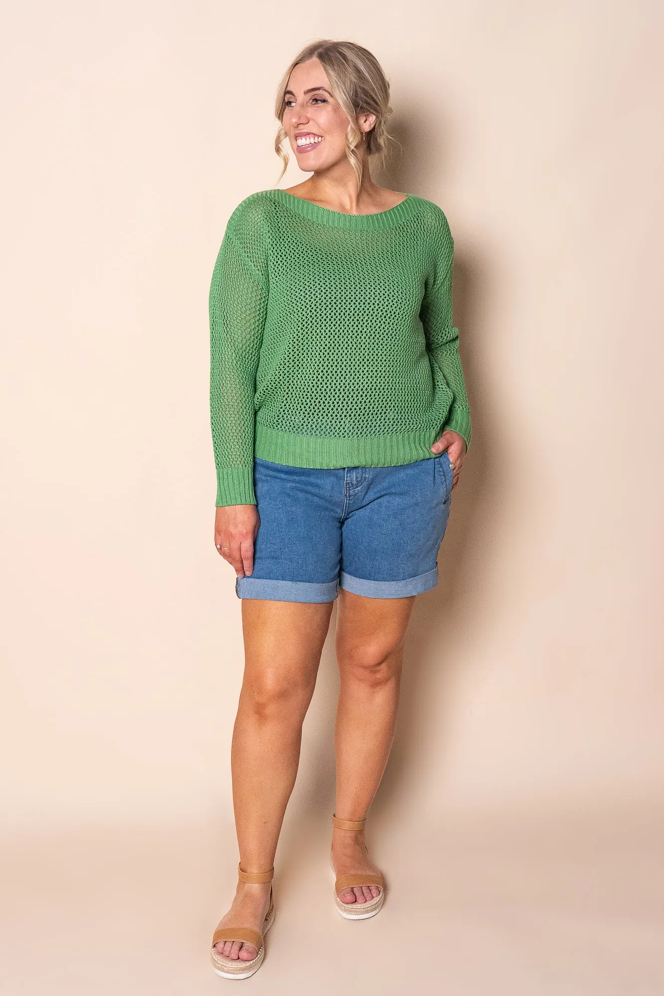 Filippa Cotton Crochet Knit Top in Green sold by Always Alice product image thumbnail 2