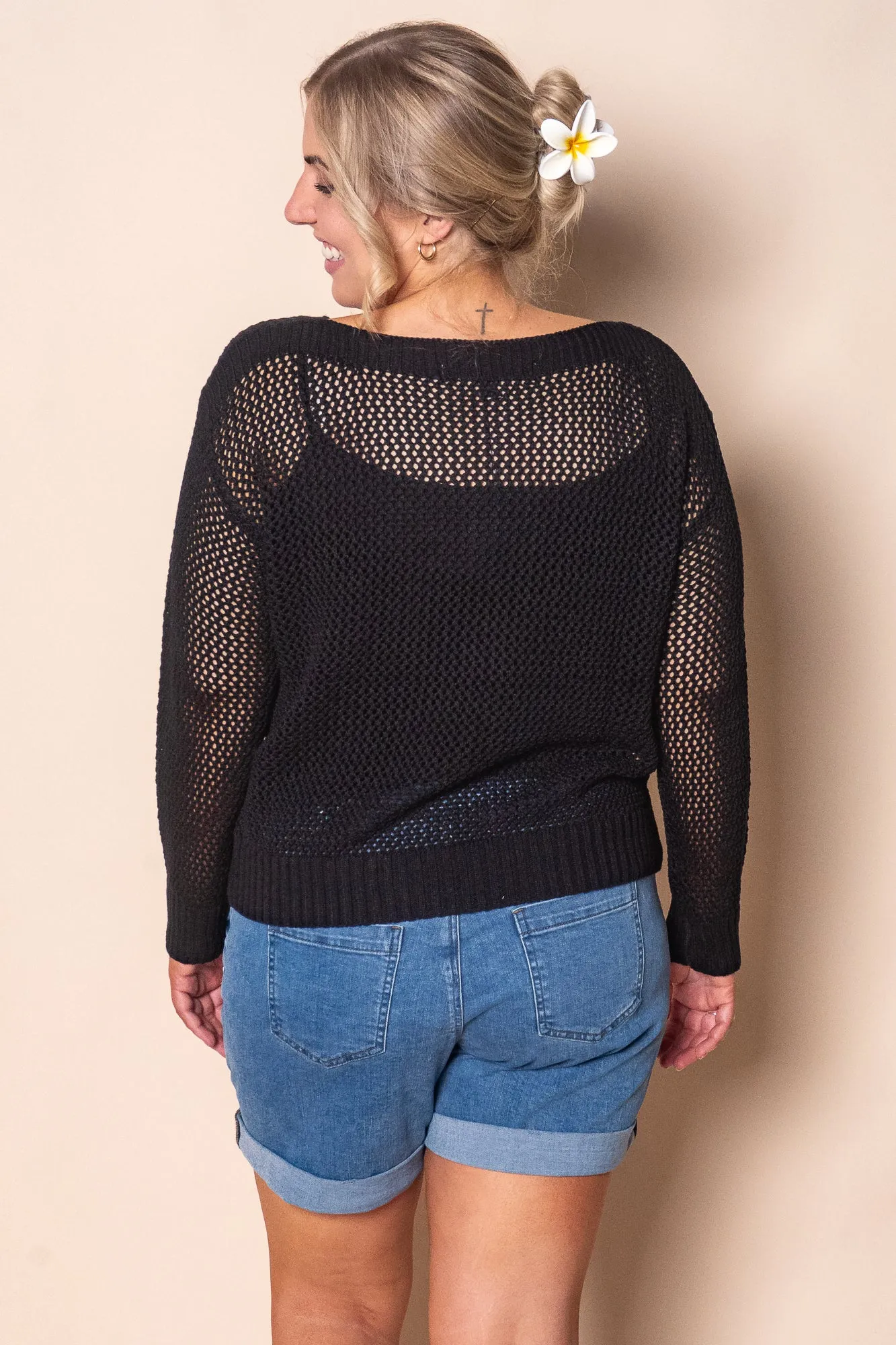 Filippa Cotton Crochet Knit Top in Black sold by Always Alice product image thumbnail 4