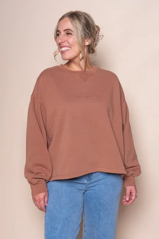 AAE Washed Box Crew in Cinnamon made by All About Eve