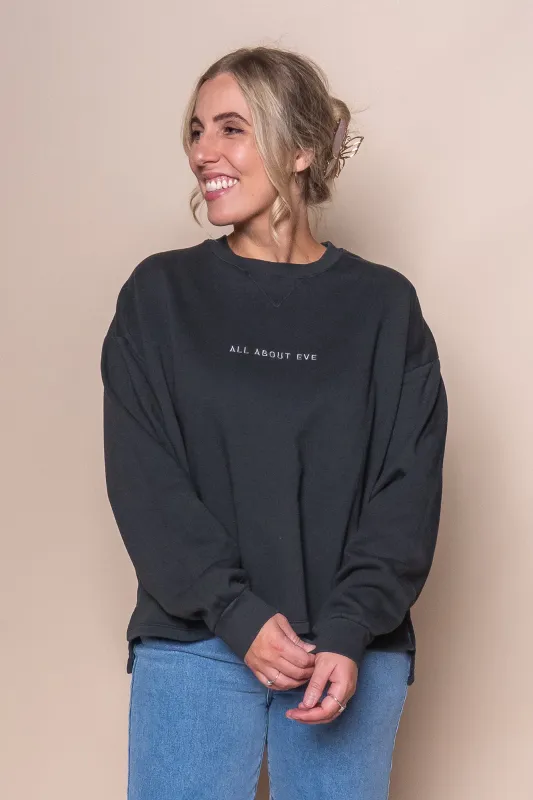 AAE Washed Box Crew in Washed Black made by All About Eve