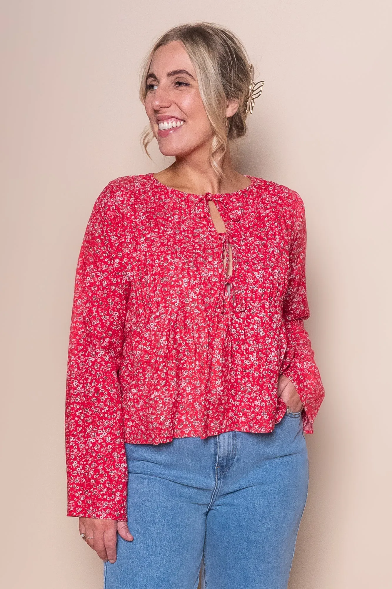 Rhea L/S Top in Print - All About Eve sold by Always Alice