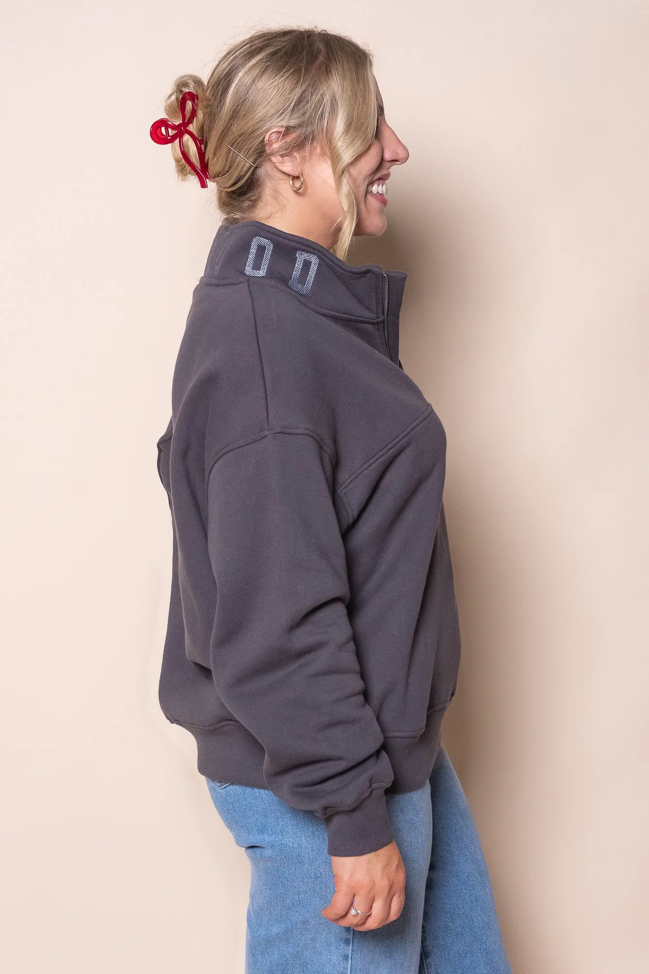 College Zip Crew in Charcoal - Foxwood sold by Always Alice product image thumbnail 3
