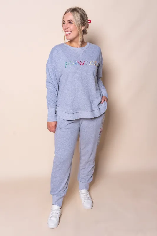 Simplified Confetti Track Pants in Grey Marle - Foxwood made by Foxwood Clothing