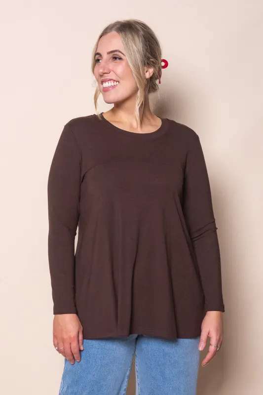 June L/S Top in Chocolate made by Always Alice