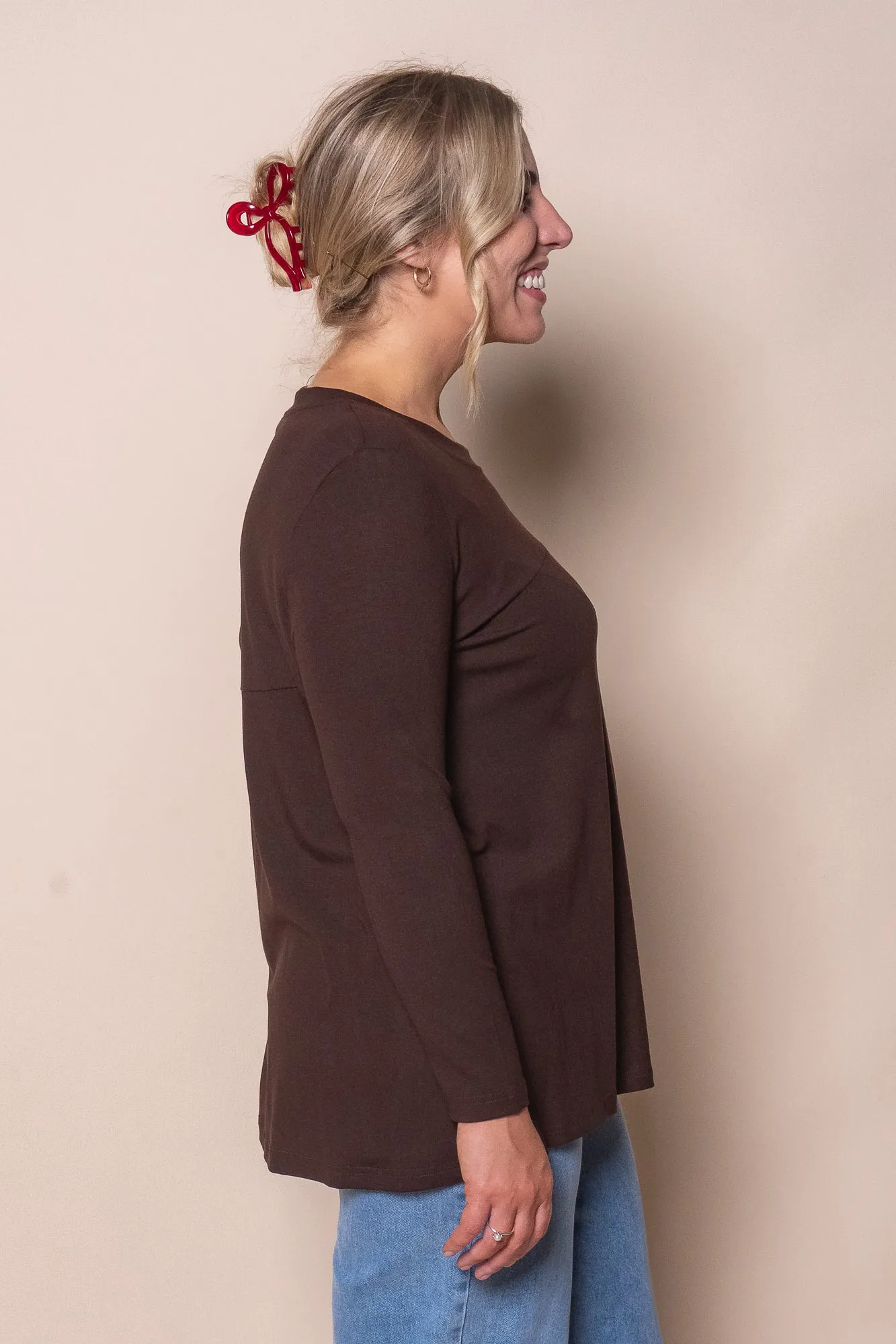 June L/S Top in Chocolate sold by Always Alice product image thumbnail 3
