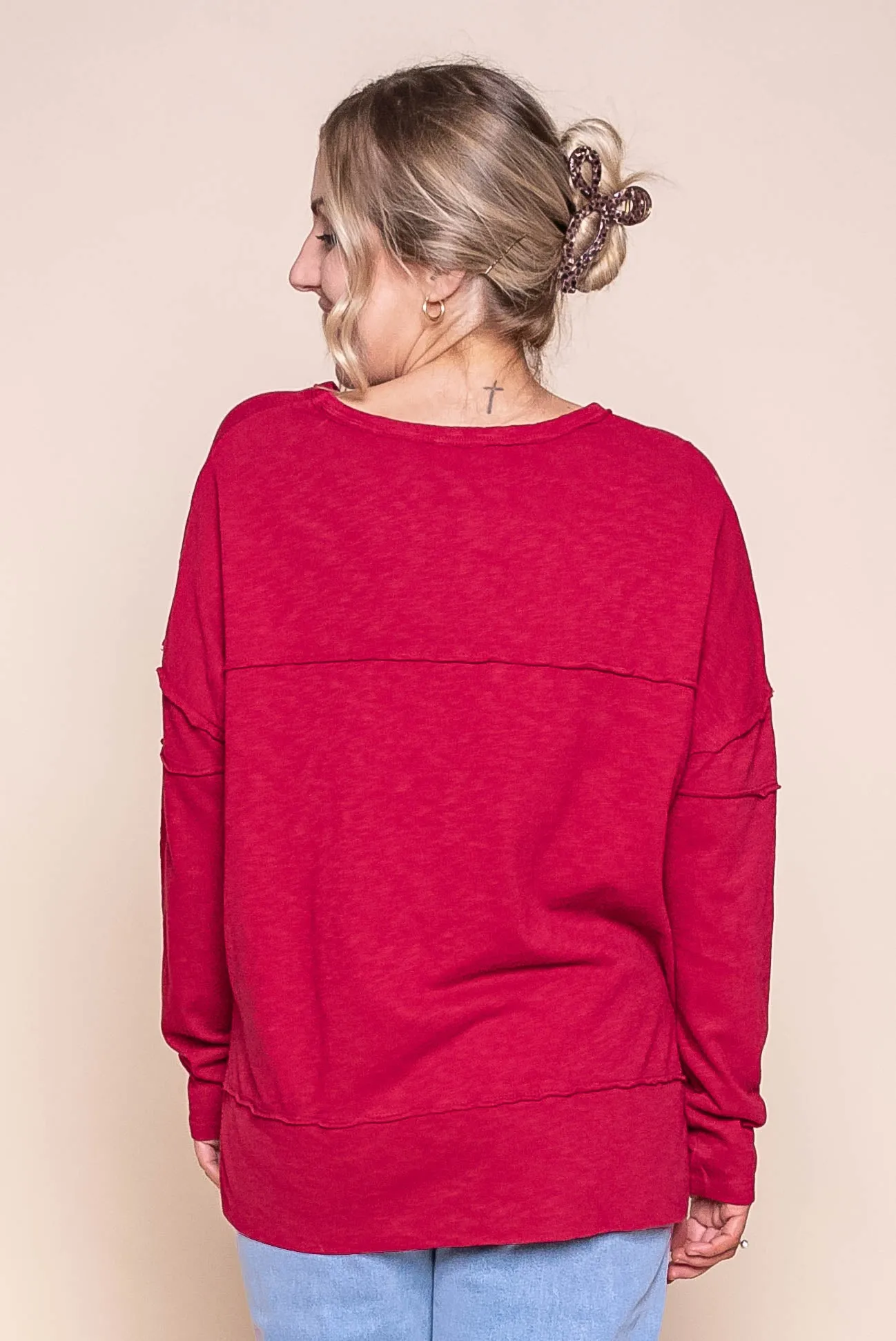 Jayne Throw On Top in Rhubarb Red - Foxwood sold by Always Alice product image thumbnail 4