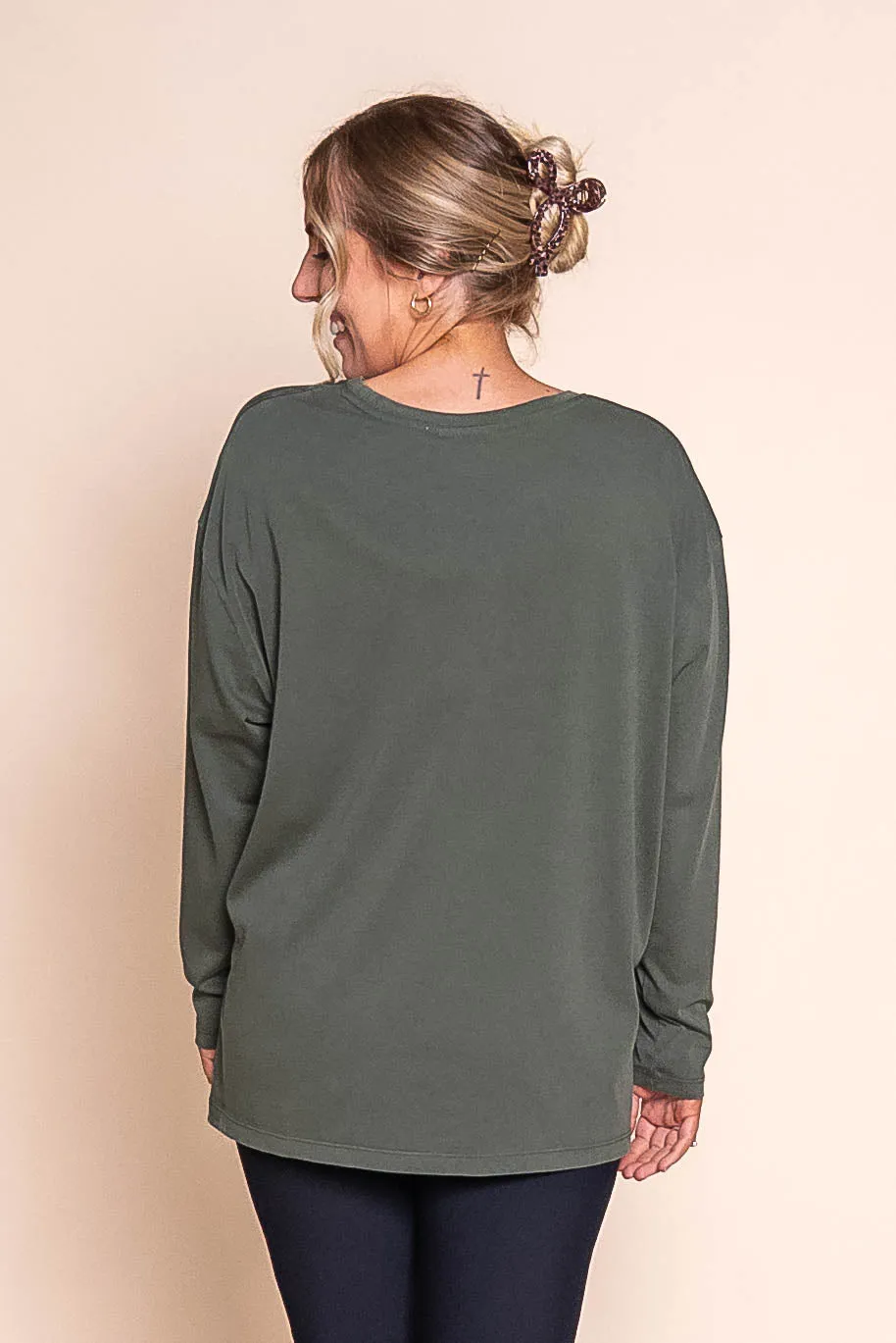 Simplified Long Sleeve Tee in Khaki - Foxwood sold by Always Alice product image thumbnail 4