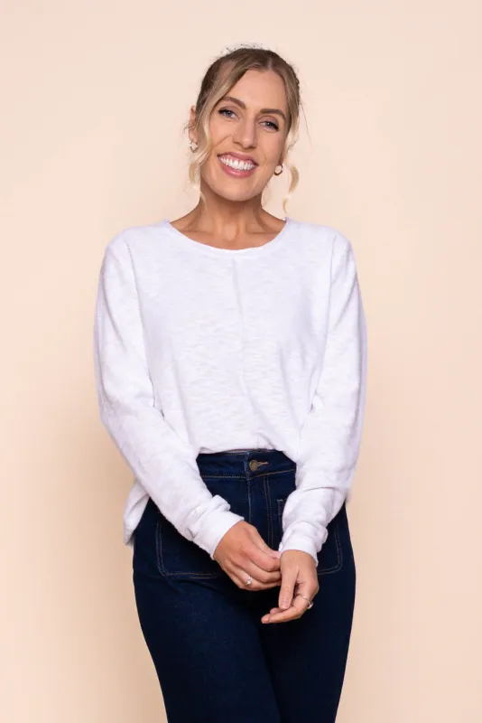 Margaux Jersey Knit Top in White made by Always Alice