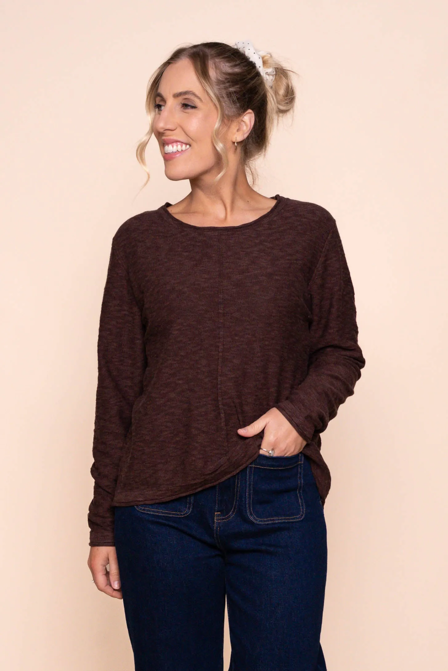 Margaux Jersey Knit Top in Dark Chocolate sold by Always Alice product image thumbnail 2