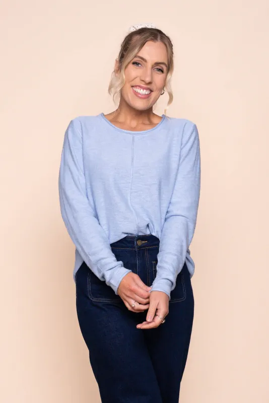 Margaux Jersey Knit Top in Sky Blue made by Always Alice