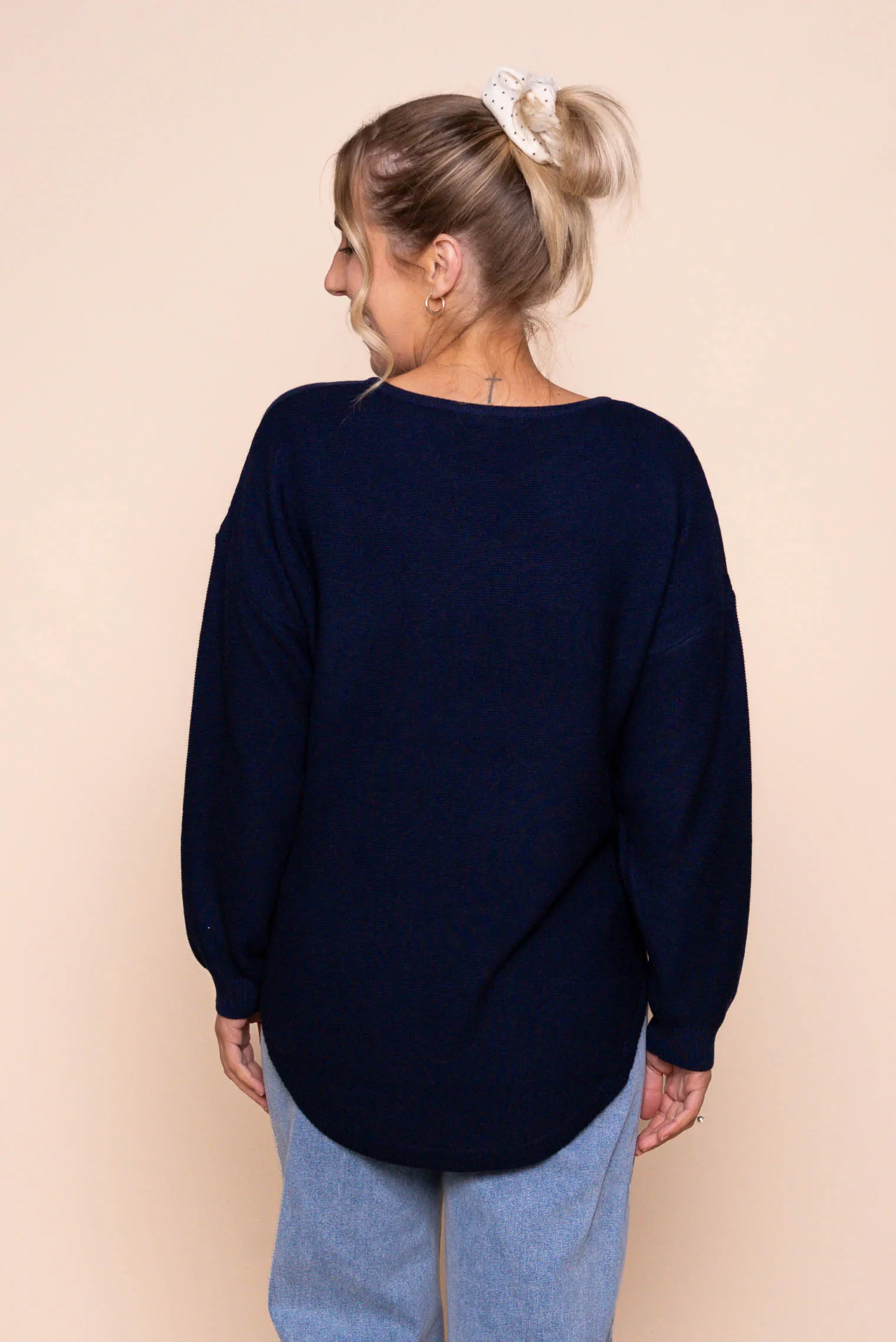 Tilly Lightweight Knit Jumper in Navy sold by Always Alice product image thumbnail 4