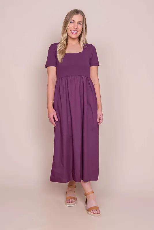 Ella Midi Dress in Plum - Foxwood made by Foxwood Clothing