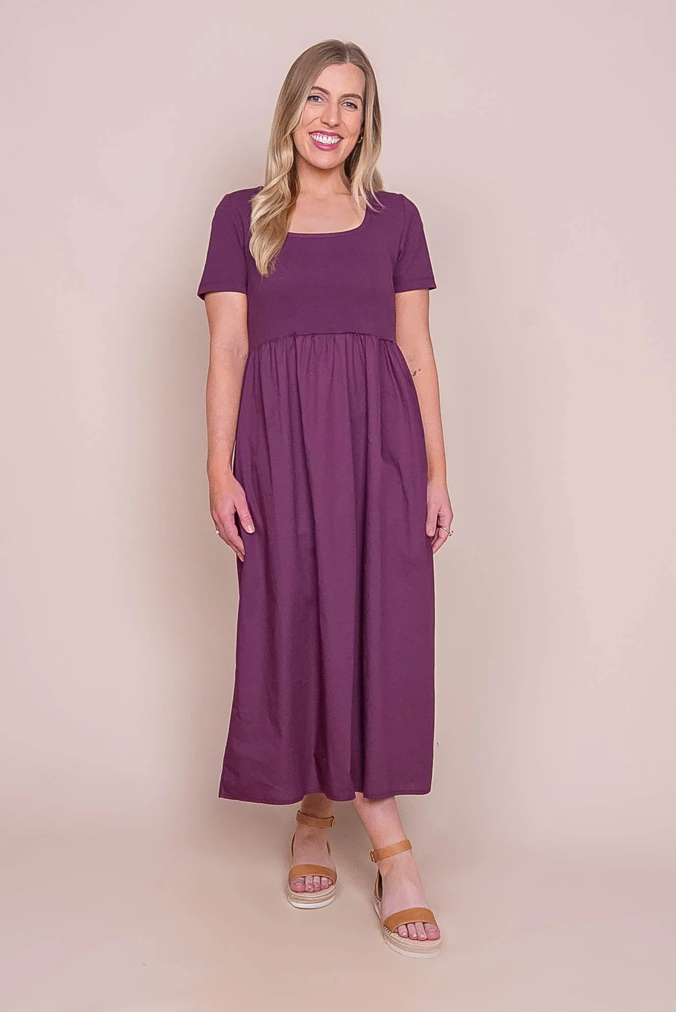 Ella Midi Dress in Plum - Foxwood sold by Always Alice