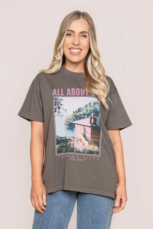 Provence Relaxed Tee in Charcoal - All About Eve made by All About Eve