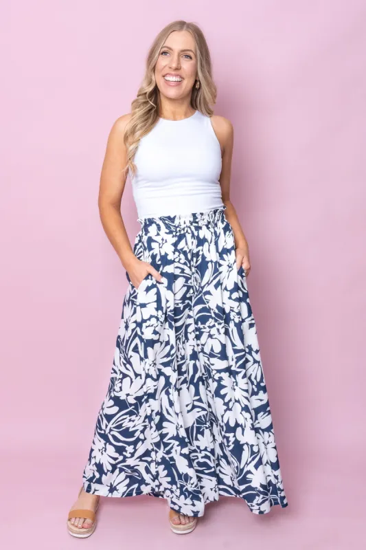 Amalia Pants in Navy sold by Always Alice