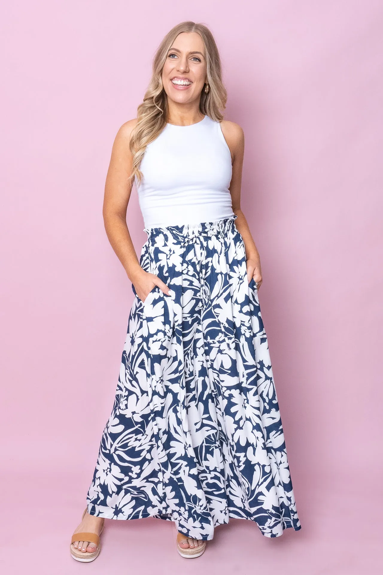 Amalia Pants in Navy sold by Always Alice