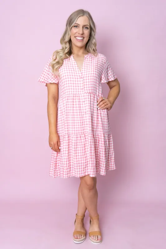 Ava Dress in Pink sold by Always Alice