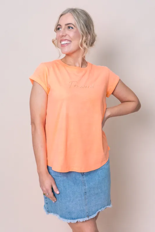Signature Tee in Neon Peach - Foxwood sold by Always Alice