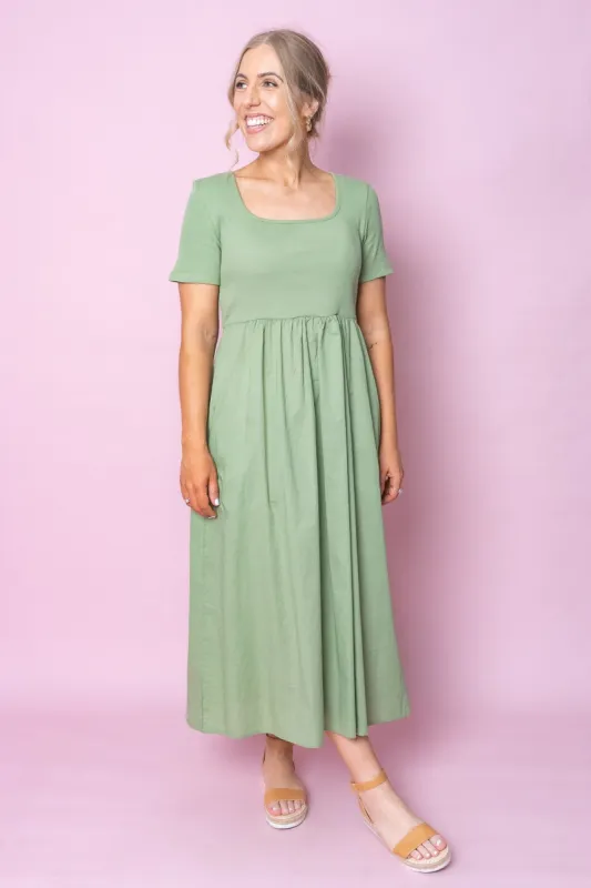 Ella Dress in Moss Green - Foxwood sold by Always Alice