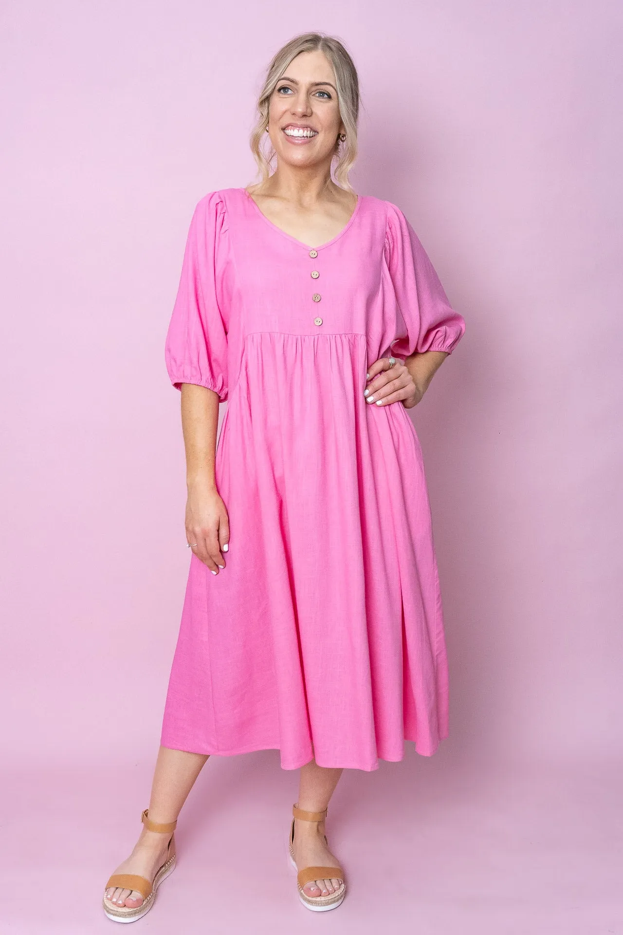 Emery Midi Dress in Pink sold by Always Alice