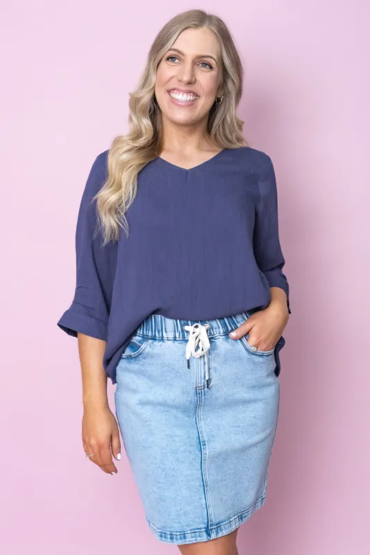 Morgan Top in Navy sold by Always Alice
