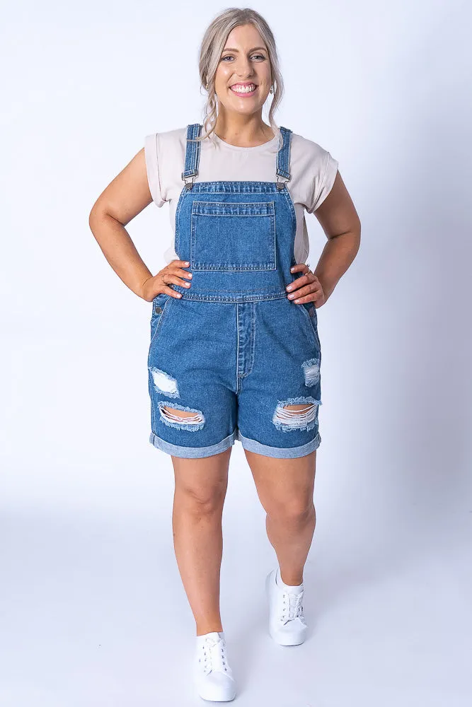 Jayla Overalls in Mid Denim sold by Always Alice product image thumbnail 2