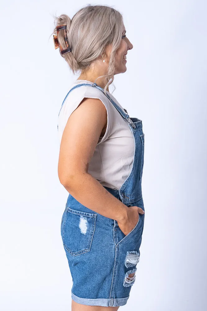 Jayla Overalls in Mid Denim sold by Always Alice product image thumbnail 5