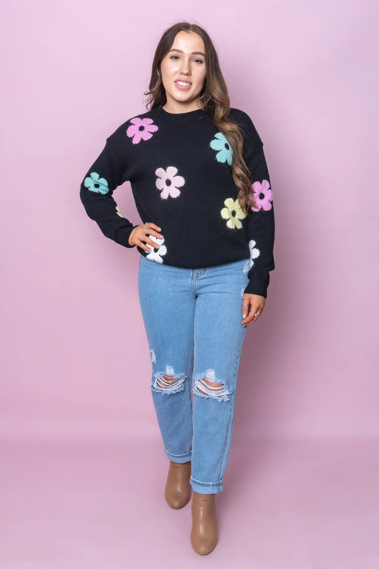 Sallie Knit Jumper in Black sold by Always Alice