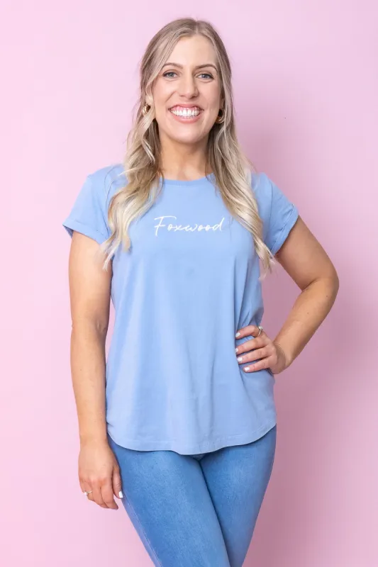 Signature Tee in Light Blue - Foxwood sold by Always Alice