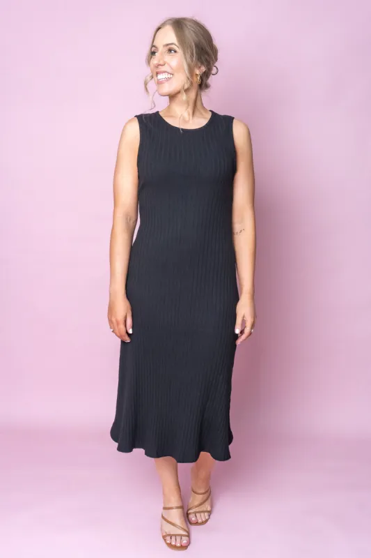 Amelie Rib Dress in Black - Foxwood sold by Always Alice